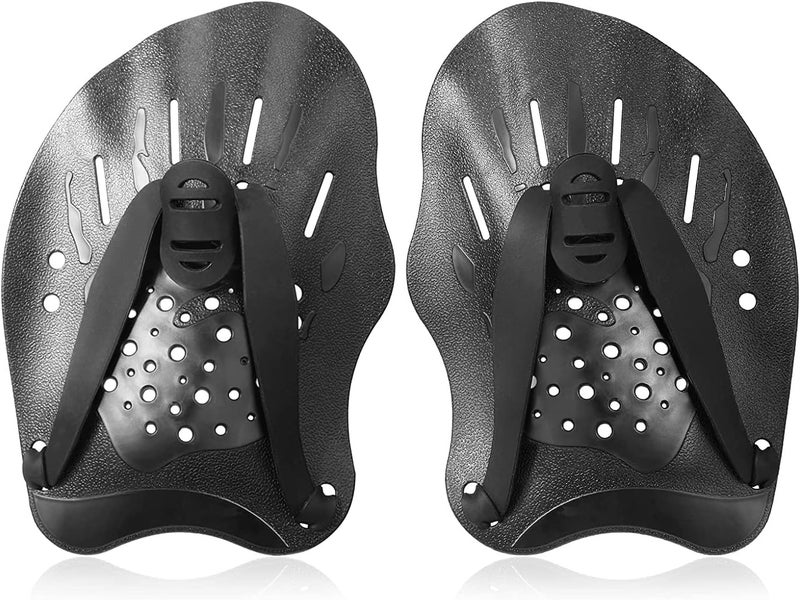 HOUSON 1 Pair Swim Paddle Hand Exercise Swim Training Paddle Adjustable Diving Training Hand Fin Flipper Flat Paddle Swimming Training Aid for Men Women Children - Image 1
